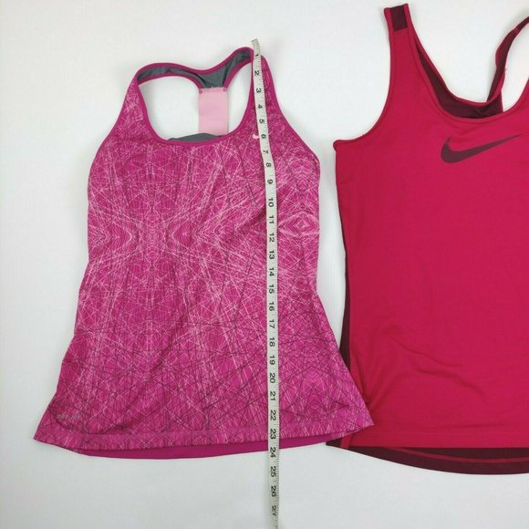 Nike Pro Dri-Fit Size L Lot of 2 Racerback Athletic Running Sports Tank Tops - Picture 6 of 7